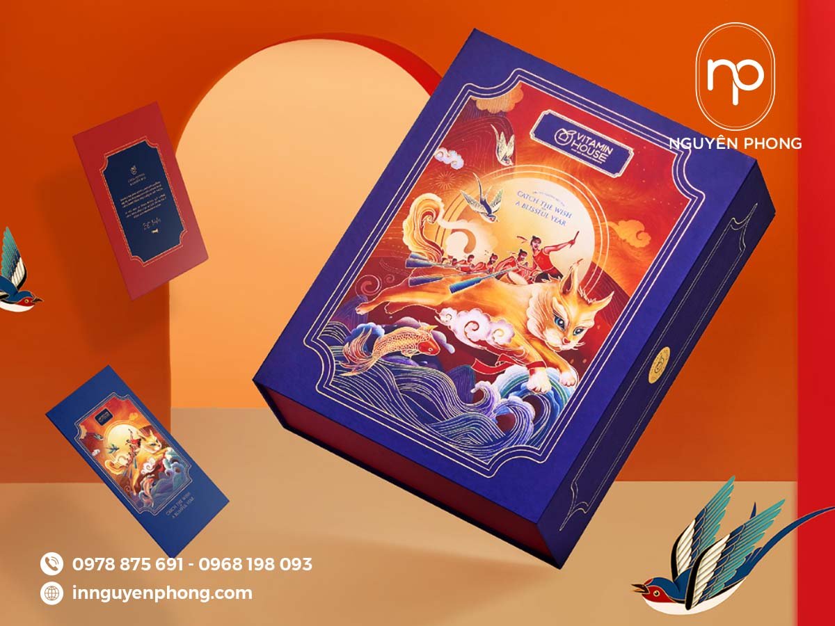 In hộp quà Tết cao cấp: Bao bì cao cấp đẳng cấp doanh nghiệp